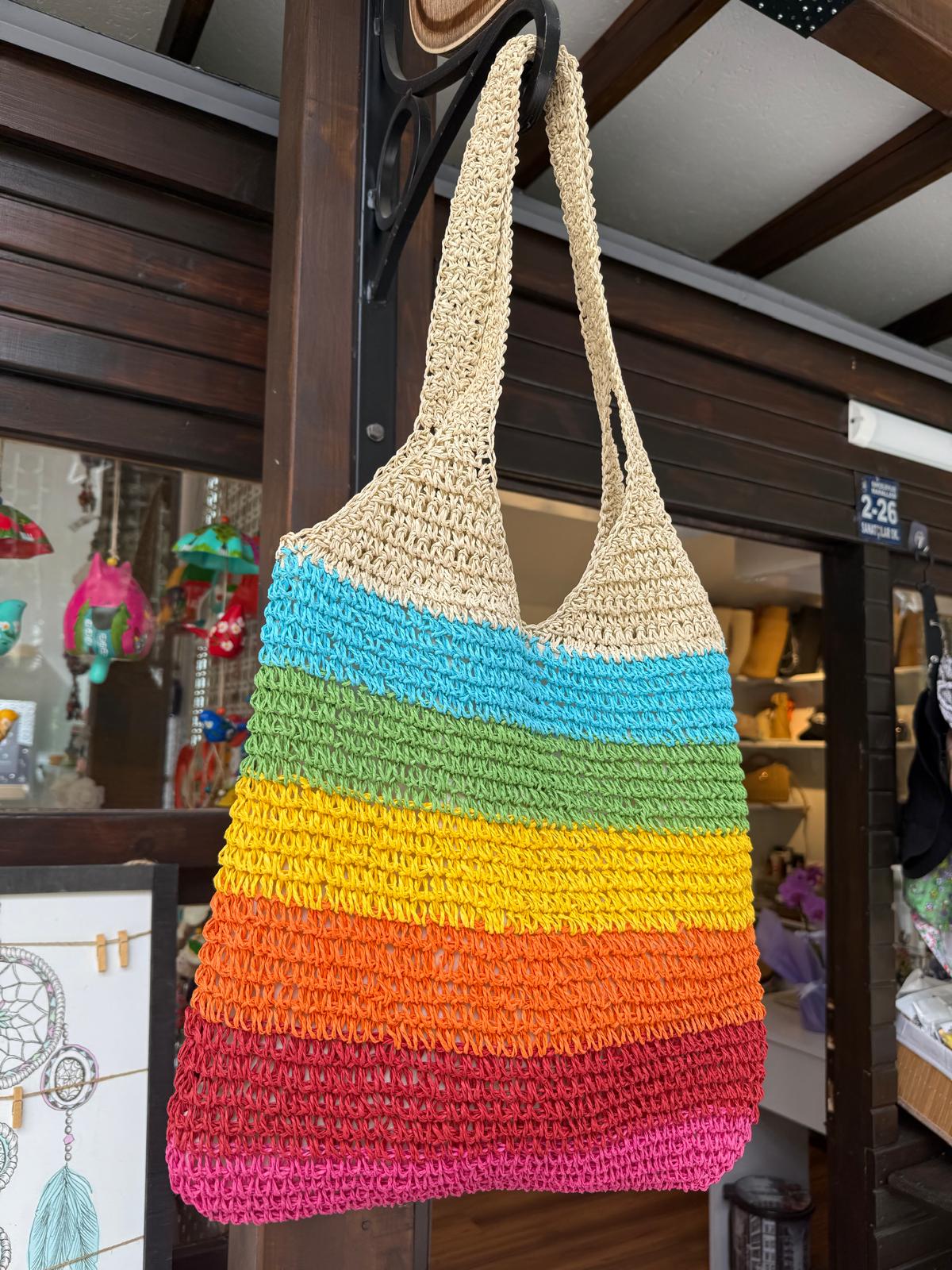 Hasır Çanta Renkli