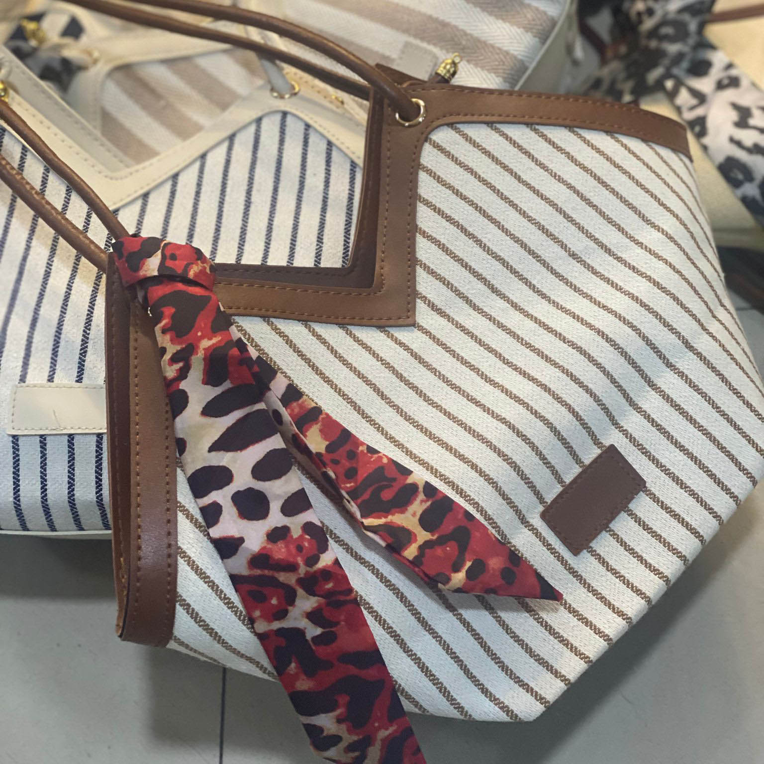 Çanta Kumaş Çizgili